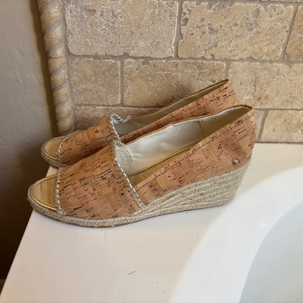 Jack Rogers Cork Espadrilles with Gold Accents Women’s Sz 11M Beach Vacation - Picture 4 of 6